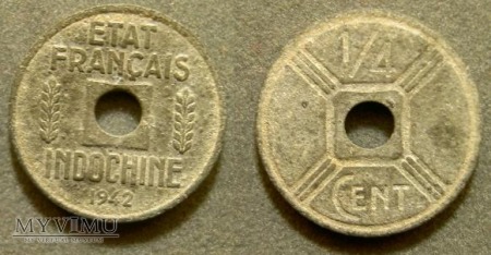 Duże zdjęcie 1/4 cent 1942 indochiny francuskie