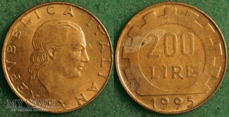 Włochy, 200 Lirów 1995