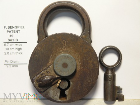 F. Sengpiel Patent Padlock #9 - Size "B"