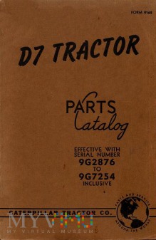 Duże zdjęcie Caterpillar D7 Tractor Katalog części zamiennych