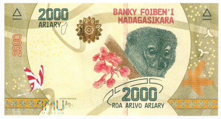 Madagaskar - 2 000 ariary (2017)