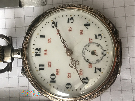 zegarek kieszonkowy srebro 84 cylindre 10 rubis