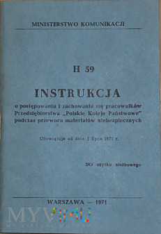 H59-1971 Instrukcja o przewozie mat. niebezpiecz.