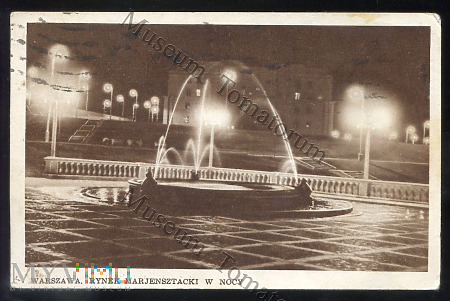 Warszawa - Mariensztat nocą - 1952