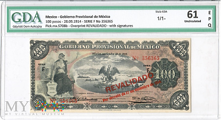 Meksyk 100 pesos 28.09.1914 r