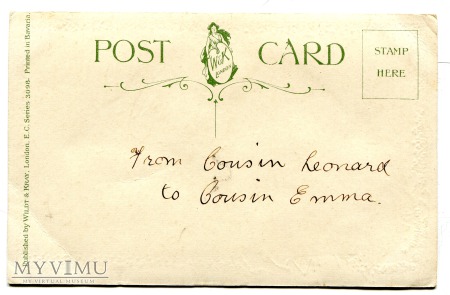 c. 1910 Święty Mikołaj z fajką litho pocztówka