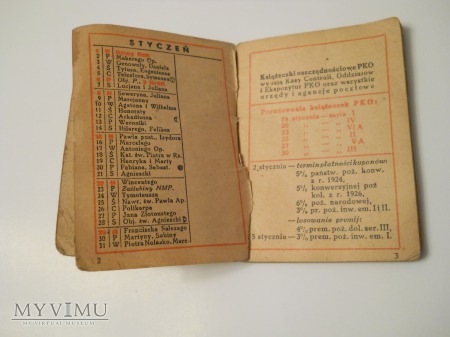 Kalendarzyk kieszonkowy 1939