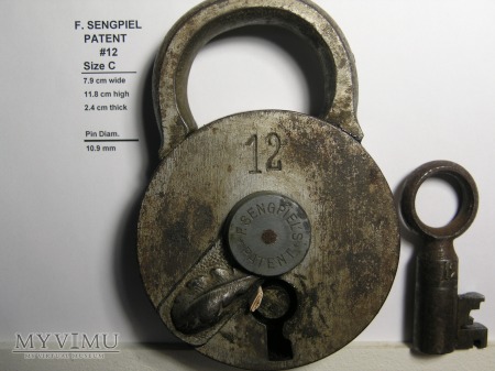 F. Sengpiel Patent Padlock #12 - Size "C"