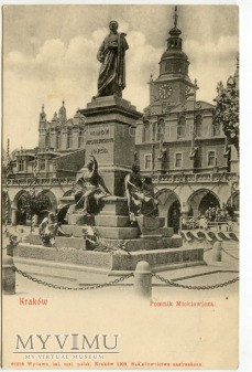 Kraków - Rynek - Pomnik Mickiewicza - 1903