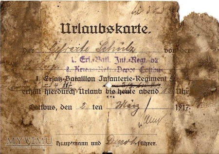 urlaubskarte 1917 r.