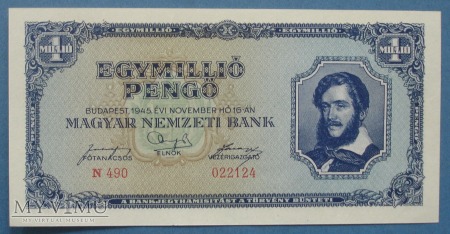 1000000 Pengo 1945 r - Wegry
