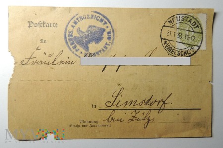 Kartka urzędowa 1933