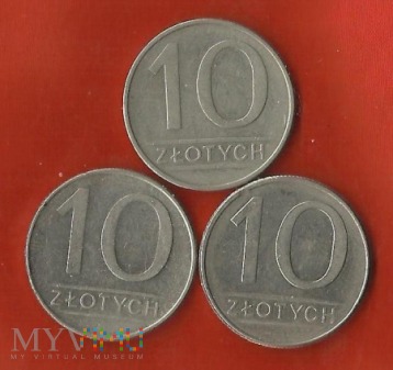 Polska 10 złotych, 1986/1987/1988