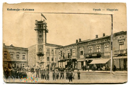 Duże zdjęcie Kołomyja - rynek i ratusz c. 1910
