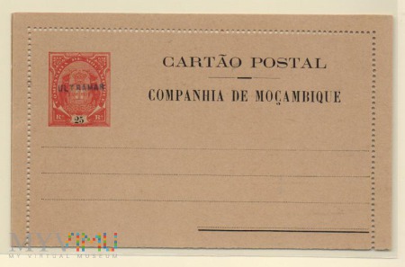 Duże zdjęcie karty pocztowe z Kompani Mozambik z 1903 rok