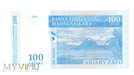 Madagaskar - 100 ariary, 2004r.