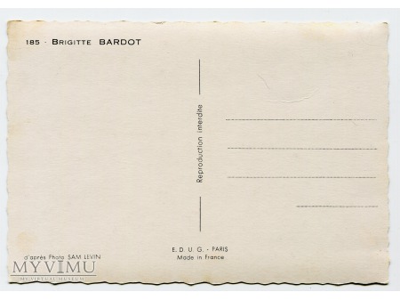 Brigitte Bardot FRANCJA EDUG vintage postcard
