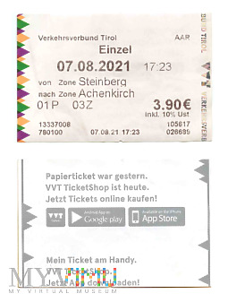 Bilet kolejowy, Tyrol, Austria