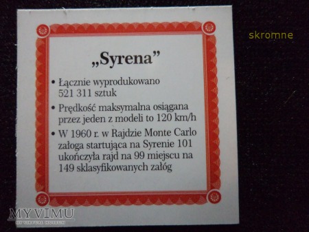medal SYRENA wraz z certyfikatem