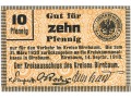 Notgeld -Pieniądz zastępczy 10 Pfennig Birnbaum