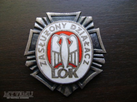Duże zdjęcie srebrna odznaka Zasłużony Działacz LOK