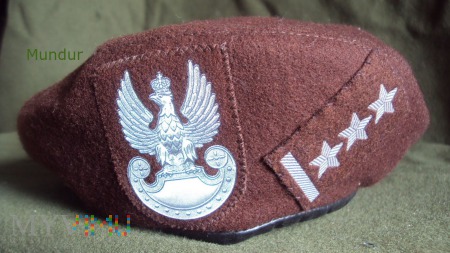 Brązowy beret obrony terytorialnej - porucznik