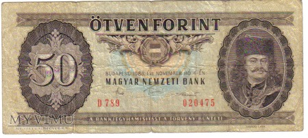 Duże zdjęcie 50 forintów 1986