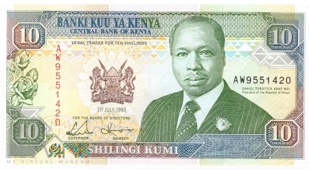 Kenia - 10 szylingów (1993)