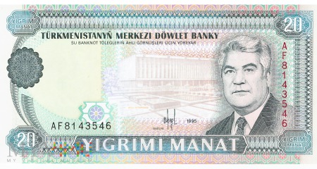 Turkmenistan - 20 manatów (1995)