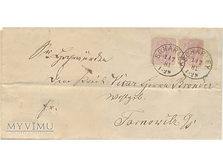 List z Szarleja do Tarnowskich Gór z 1881