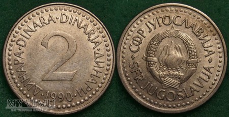 Jugosławia, 2 DINARY 1990