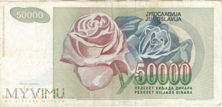 JUGOSŁAWIA 50000 DINARA 1992