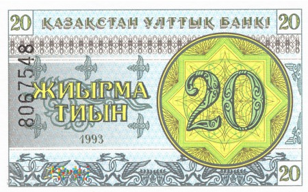 Duże zdjęcie Kazachstan - 20 tiyn (1993)