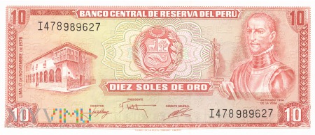 Duże zdjęcie Peru - 10 soli de oro (1976)