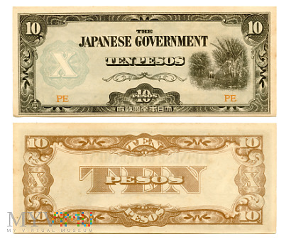 10 Pesos 1942 (PE) okupacja japońska