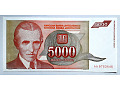Jugosławia 5 000 dinarów 1993