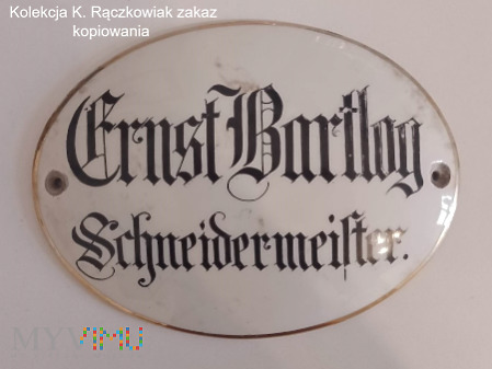 Ernst Bartlog Schneidermeister Krotoschin - szyld