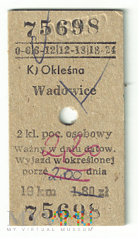Bilet Okleśna - Wadowice, Brzeźnica, Pogorzyce
