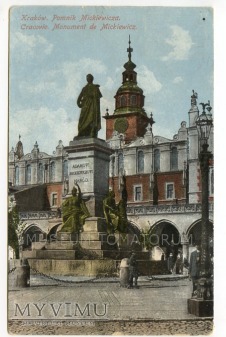 Kraków - Rynek - Pomnik Mickiewicza - 1919