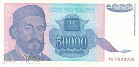 JUGOSŁAWIA 50000 DINARA 1993