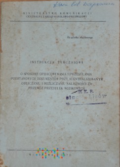 1973 - Instrukcja tymcz. o rozlicz. przes. wojsk.