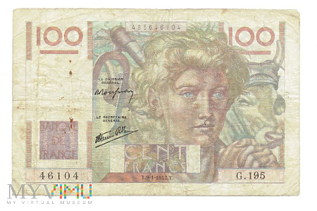 Francja - 100 Francs 1947r.