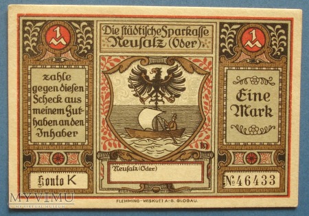 1 Mark 1922 r - Neusalz ( Oder ) - Nowa Sol