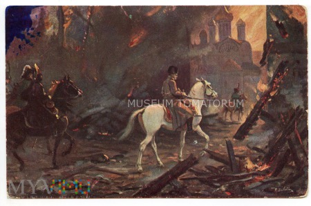Napoleon w płonącej Moskwie w 1812 r.