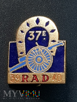 Pamiątkowa odznaka 37 Pułku Artylerii _ Francja