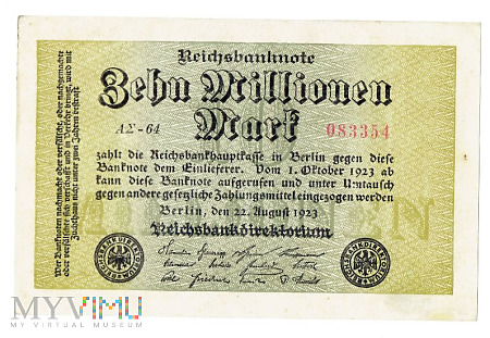 Niemcy - 10 mln Mark 1923r.