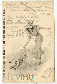 Świnka Szczęścia dla Nowożeńców - 1902