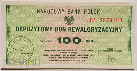 Polska bon PKO 100 zł