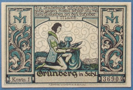 1 Mark 1922 r - Grünberg Schl. - Zielona Gora
