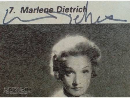 Marlene Dietrich Autograf - wycinek prasowy